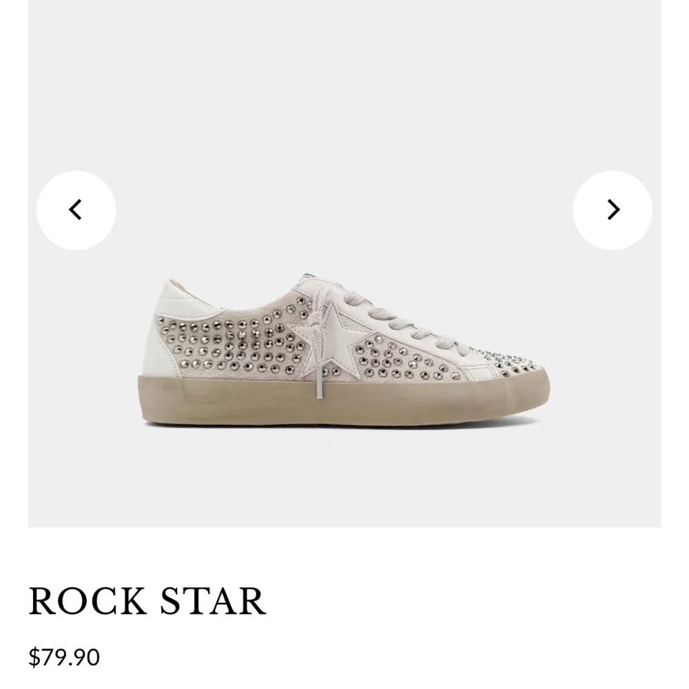 Studded White and Tan Sneakers. Used but in good condition.
